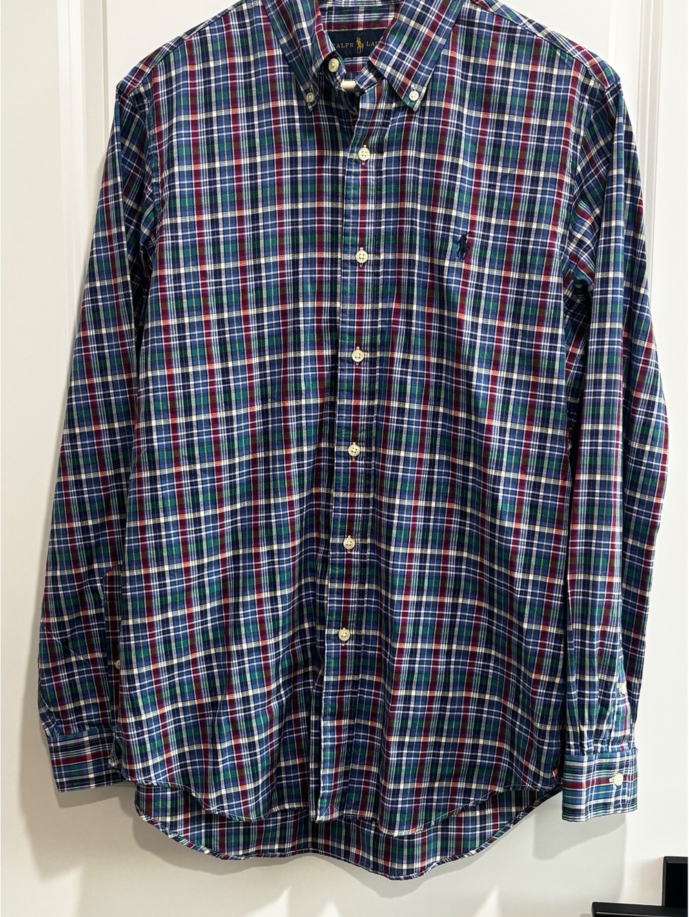 Ralph Lauren Medium Cotton Button Down Oxford Plaid Shirt Men’s